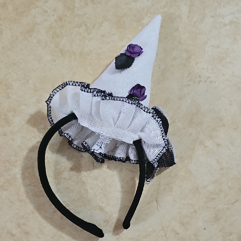 Kids Witch Hat Headband with Purple Roses